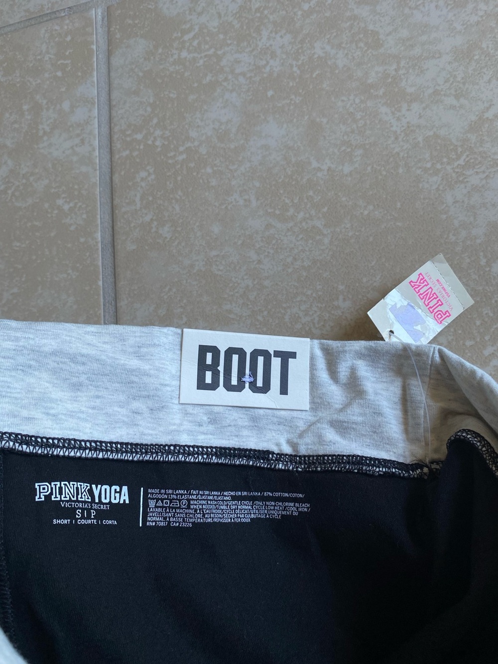 Victoria secret PINK NWT black foldover bootcut yoga pants - Picture 6 of 13